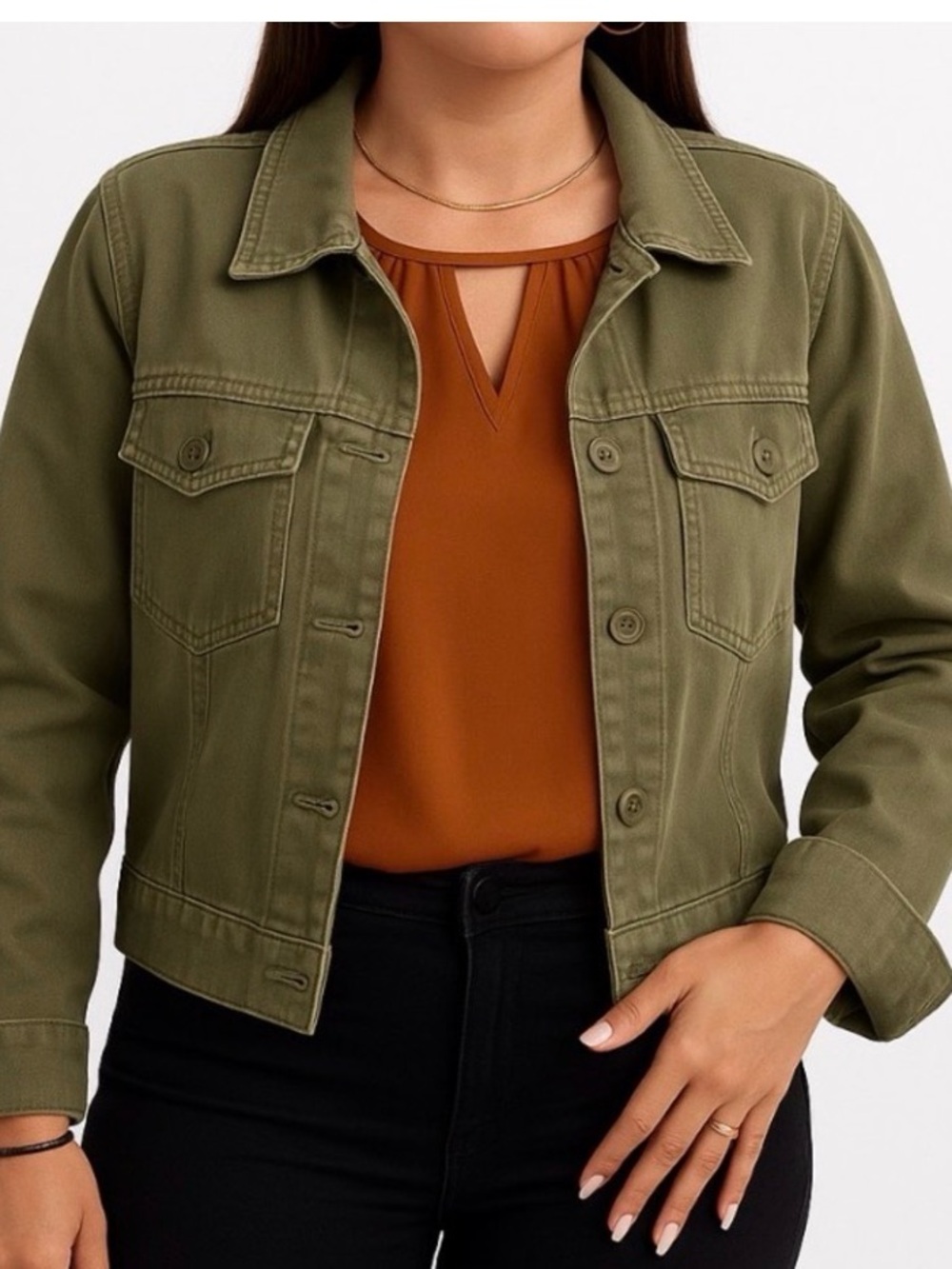 Old Navy Olive Green Women’s Jean Jacket